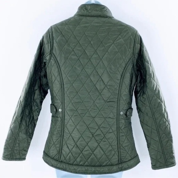 Barbour Womens Diamond Quilted Jacket Olive Green Filey Sherpa Lined - Picture 2 of 7